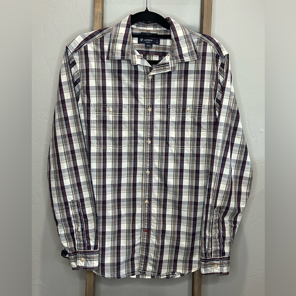 Cremieux Blue Label Slim-Fit Plaid Oxford Long-Sleeve Woven Shirt
